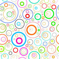 Colourful seamless rainbow random circles beautiful pattern