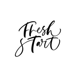 Fresh start phrase. Hand drawn brush style modern calligraphy. Vector illustration of handwritten lettering. 