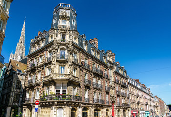 Typical building in the city centre of Rouen, France