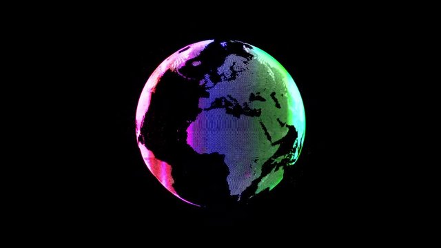 Spinning Digital Earth [4K Seamless Loop]