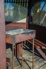 Barbecue in the gazebo on the beach