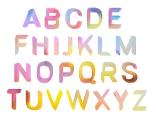 Colorful Hand Painted Brush Letters - Uppercase Alphabet