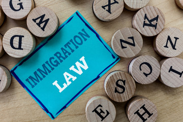 Writing note showing Immigration Law. Business photo showcasing Emigration of a citizen shall be lawful in making of travel.