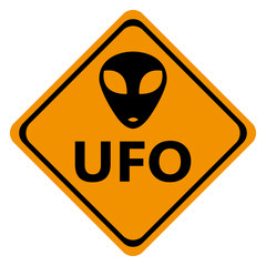 Obraz premium Danger road signs UFO