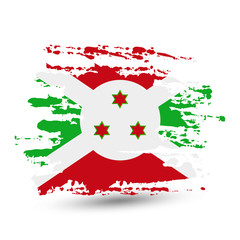 Grunge brush stroke with Burundi national flag