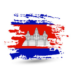 Obraz premium Grunge brush stroke with Cambodia national flag