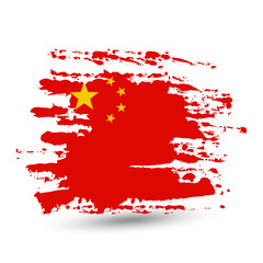 Grunge brush stroke with China national flag