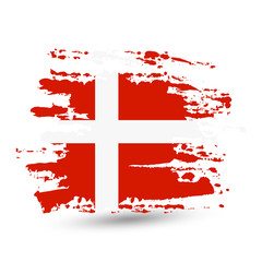 Grunge brush stroke with Denmark national flag