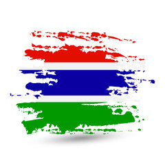 Grunge brush stroke with Gambia national flag
