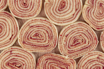 Bolo de rolo (swiss roll, roll cake) typical Brazilian dessert.