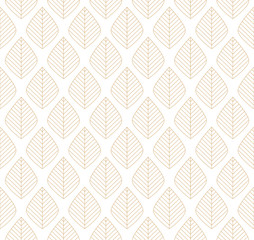 Geometric trendy leaves vector seamless pattern. Abstract symmetry vector texture. Leaf background.