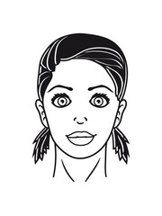 gesicht hübsch frau mädchen kopf weiblich sexy heiß zöpfe comic cartoon clipart frech cool