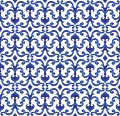 Cercles muraux Style japonais motif chinois bleu et blanc