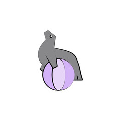 seal on the ball colored icon. Element of colored circus icon for mobile concept and web apps. Color seal on the ball icon can be used for web and mobile