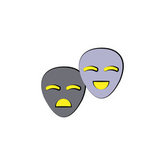 theater masks colored icon. Element of colored circus icon for mobile concept and web apps. Color theater masks icon can be used for web and mobile
