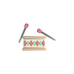 drum with chopsticks colored icon. Element of colored circus icon for mobile concept and web apps. Color drum with chopsticks icon can be used for web and mobile