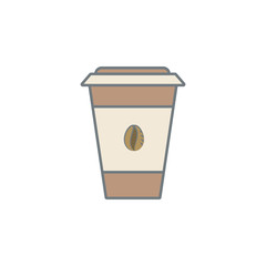 coffee in plastic cup colored icon. Element of colored coffee icon for mobile concept and web apps. Color coffee in plastic cup icon can be used for web and mobile