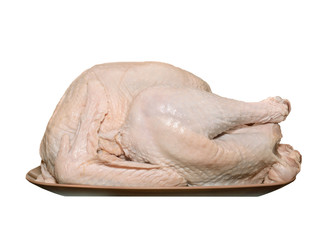 Uncooked Turkey on Platter