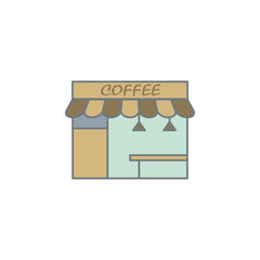 stall of coffee colored icon. Element of colored coffee icon for mobile concept and web apps. Color stall of coffee icon can be used for web and mobile
