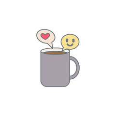 nice conversation for coffee colored icon. Element of colored coffee icon for mobile concept and web apps. Color nice conversation for coffee icon can be used for web and mobile