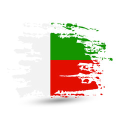 Grunge brush stroke with Madagascar national flag