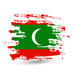 Grunge brush stroke with Maldives national flag