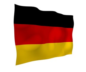 Flag of Germany. Wide format 3D illustration. State symbol of the Federal Republic of Germany. 3D rendering