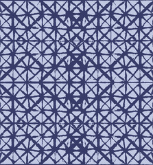 Traditional Japan Tie Dye Ornament Organic Kimono Vector Seamless Pattern. Asian Fashion Fabric Watercolour Batik Print, Wabi Sabi Ikat Geo Texture. Hand Painted Shibori Geometric Seamless Background.