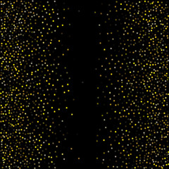 Gold Stars Confetti Cool Christmas Festive Vector Background. Bright Sparkles New Year Birthday Party Frame. Magic Ads Sale Banner Falling Down Gold Stars Pattern. Nice Premium Glitter Holiday Garland
