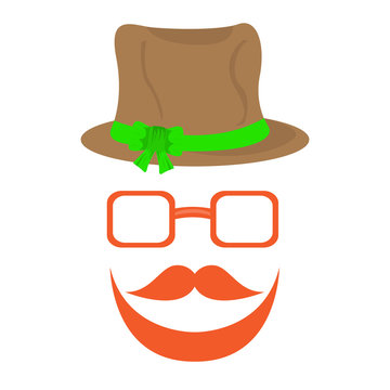 Abstract hipster avatar with oktoberfest hat