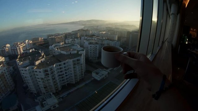 Watching Chefchaouen sunrise from hotel, POV