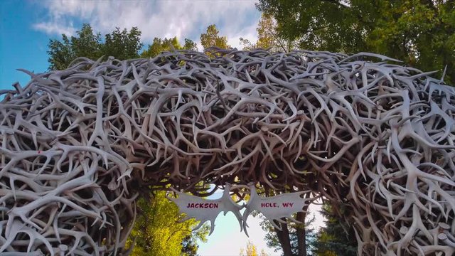 this is a footage of antler arch in jackson hole wyoiming