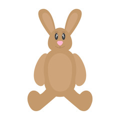 Isolated stuffed rabbit toy