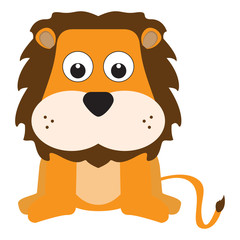 Isolated stuffed lion toy