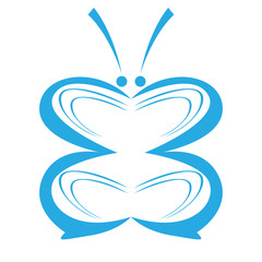 Colored abstract beautiful butterfly icon
