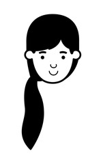 beautiful and young woman head