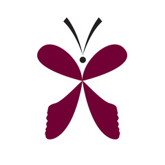 Colored abstract beautiful butterfly icon