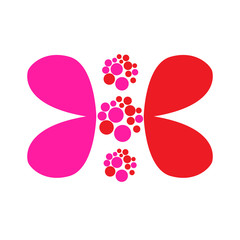 Colored abstract beautiful butterfly icon