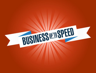 Business up to speed bright ribbon message