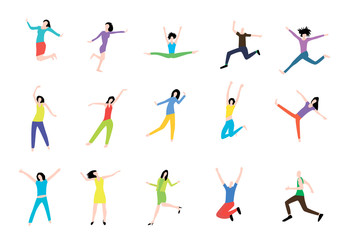 People in different poses