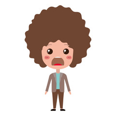 cartoon sad man kawaii character