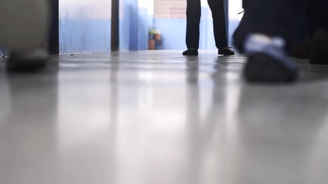 School kids running in slow motion 120fps