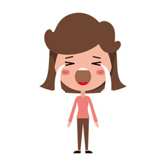 cartoon woman crying kawaii character