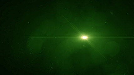 Green lens flare light