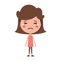 cartoon woman crying kawaii character
