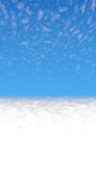Blue sky background with white clouds. Cumulus white clouds in the clear blue sky in the morning. 3D illustration