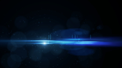 Blue lens flare light