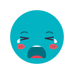 cartoon crying head kawaii character