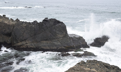 Waves crashing in high surf on the N. California coast