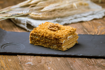 a piece of honey cake